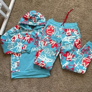 Switch Remarkable Sweatpants Hoodie Jogger Set Graffiti streetwear size M